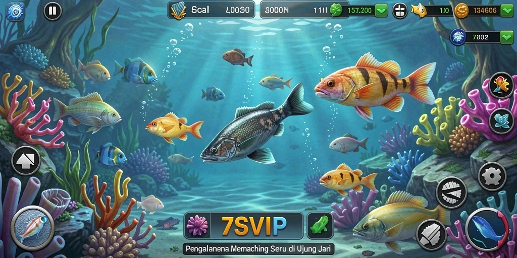 Tampilan gameplay memancing yang memukau dari 7SVIP.