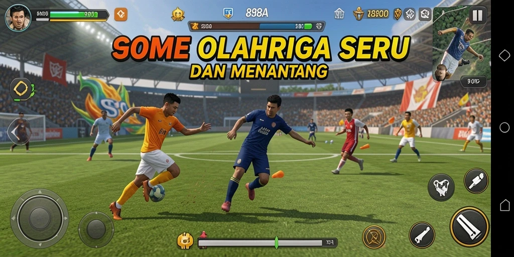 Tampilan gameplay seru dalam 898A dengan aksi olahraga mendebarkan.