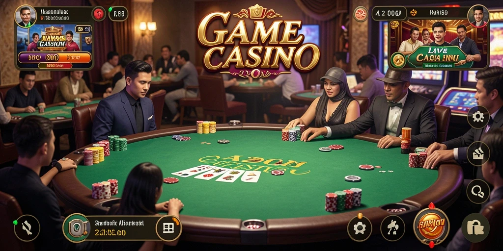 Screenshot utama A200M menampilkan dealer kasino langsung yang profesional.