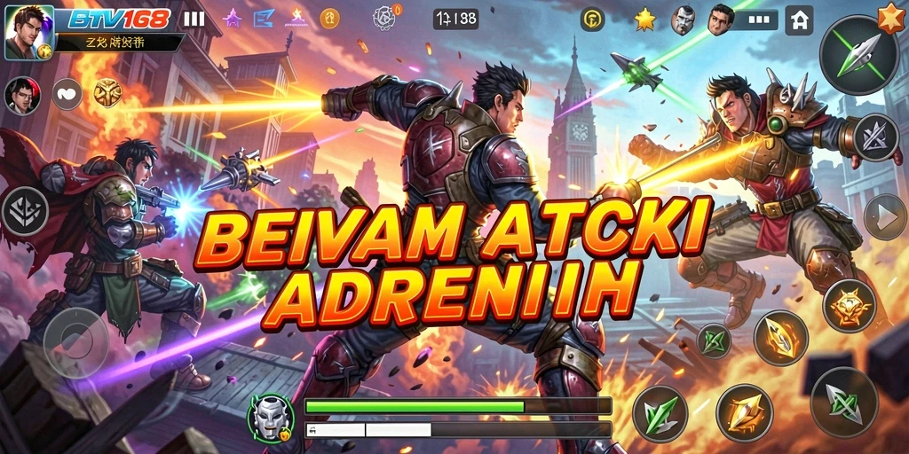Tangkapan layar utama <strong>BTV168</strong> menampilkan aksi intens dari permainan.