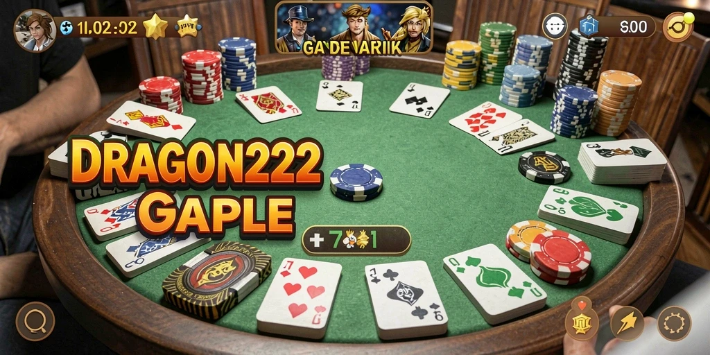 Tampilan gameplay seru dalam game Gaple DRAGON222.