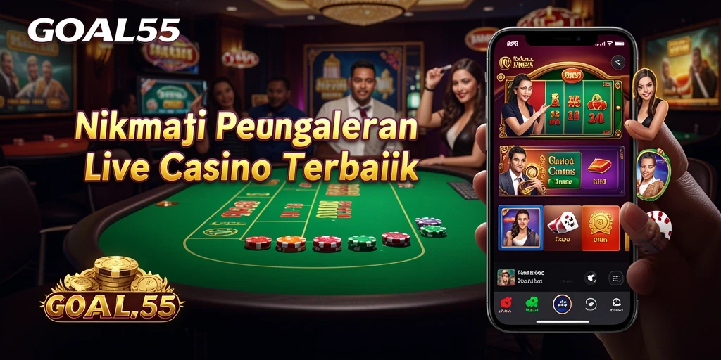 Tampilan gameplay Live Casino GOAL55 yang menarik dan interaktif.