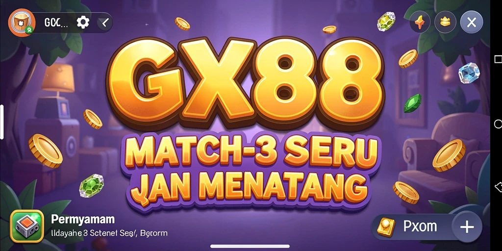 Tampilan permainan seru dengan grafis Match-3 yang memukau.