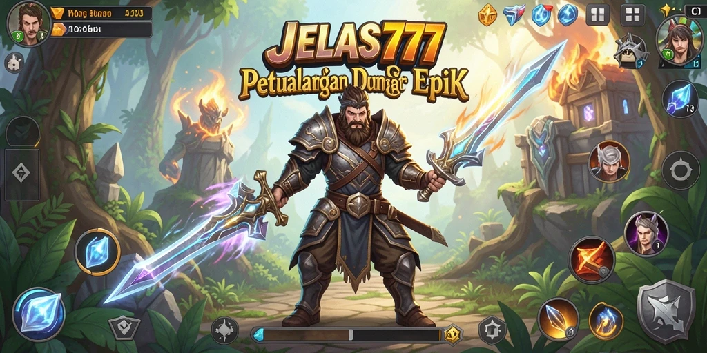 Tangkapan layar menunjukkan karakter heroik dalam pertempuran melawan monster jahat.
