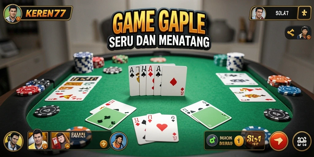 Tampilan gameplay Gaple yang menarik di KEREN77.