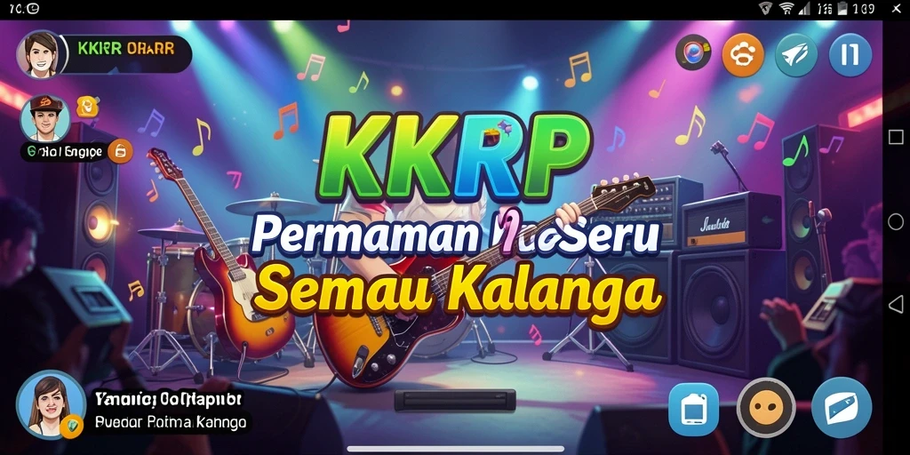Screenshot utama KKRP menampilkan gameplay yang penuh musik