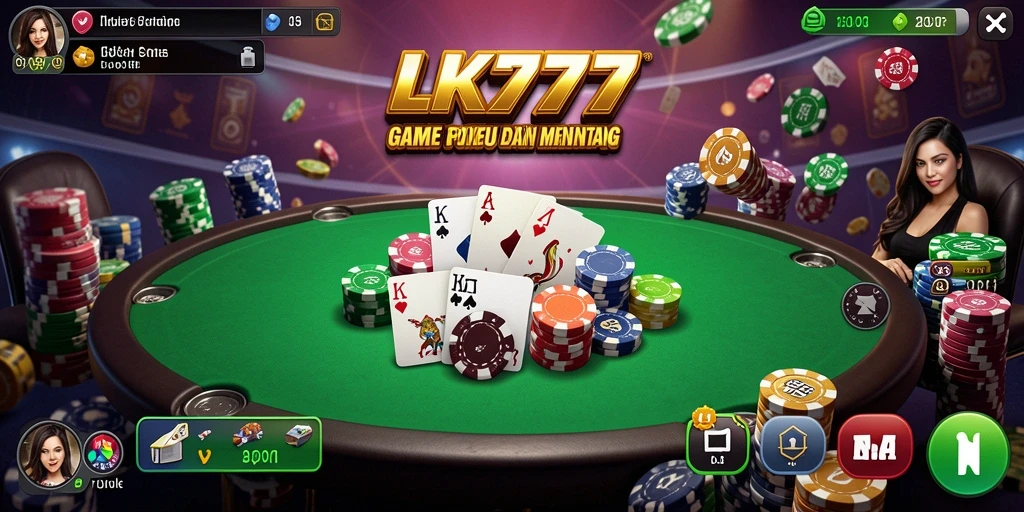 Tampilan gameplay LK777 yang seru dan mengasyikkan dalam permainan Poker.