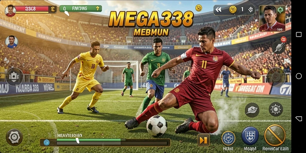 Tampilan menangkap aksi olahraga dalam MEGA338 yang seru.