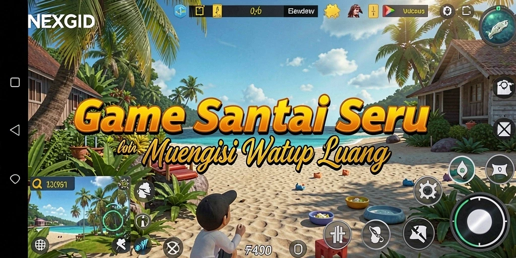 Tangkapan layar gameplay dari NEXGID yang penuh warna dan menarik.