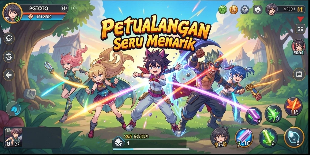 Screenshot PGTOTO menampilkan aksi seru dalam dunia anime.