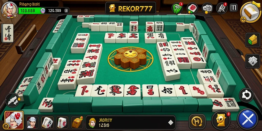 Screenshot permainan Mahjong yang menunjukkan tantangan dan strategi.