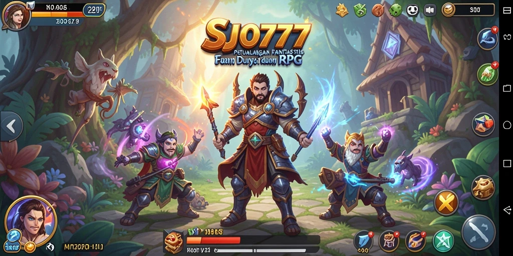 Tampilan gameplay epik di dunia fantasi SJO777.