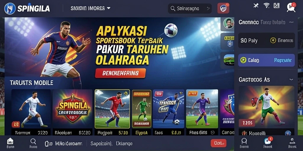 Tampilan utama gameplay SPINGILA dengan berbagai opsi taruhan olahraga.