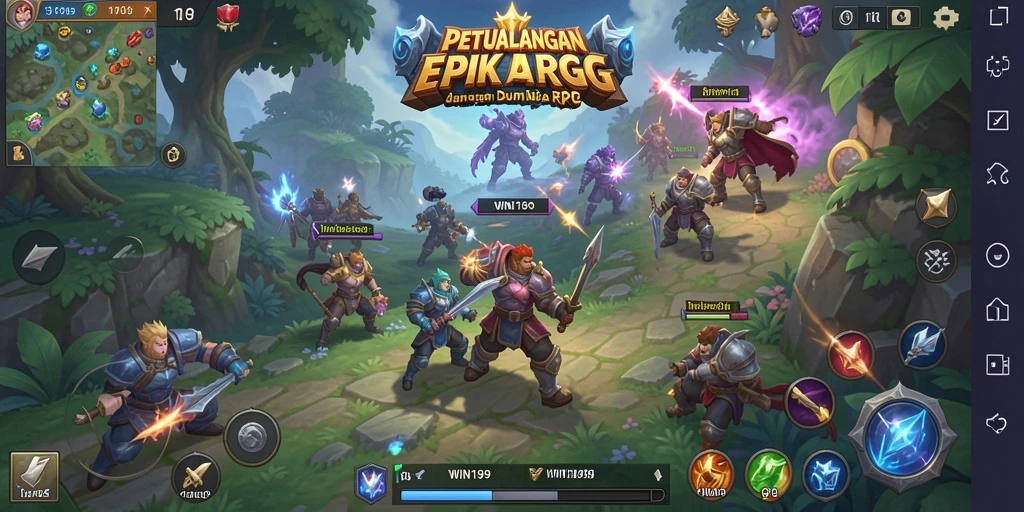 Tampilan gameplay RPG yang mendebarkan di WIN199.