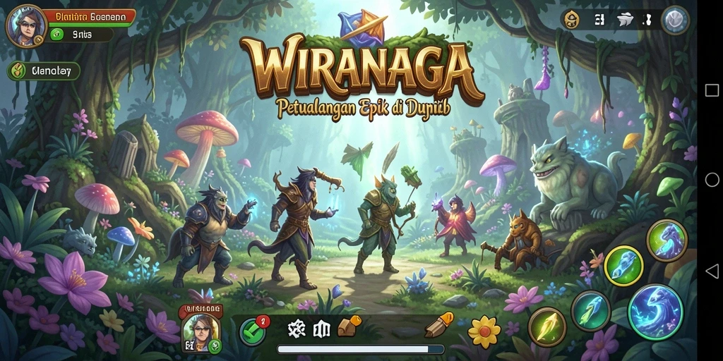 Tampilan gameplay petualangan seru di WIRANAGA.