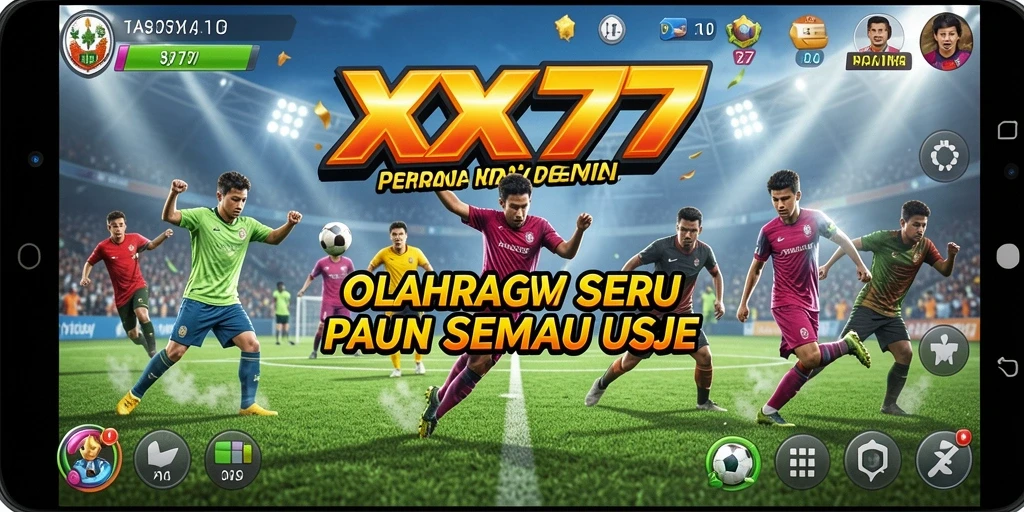 Tangkapan layar utama XXX777 menampilkan aksi seru dalam pertandingan olahraga.